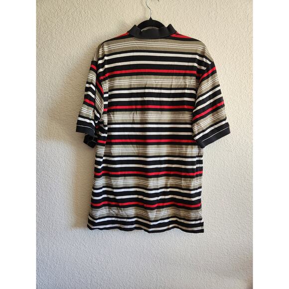 Y2k South Pole Men's Red & Black Striped Polo XL - Picture 2 of 11
